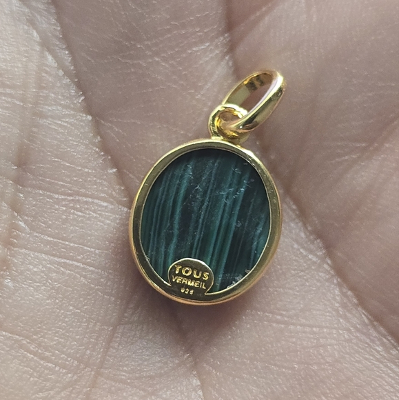 (SOLD)Tous Malachite Bear Pendant - Picture 2 of 4